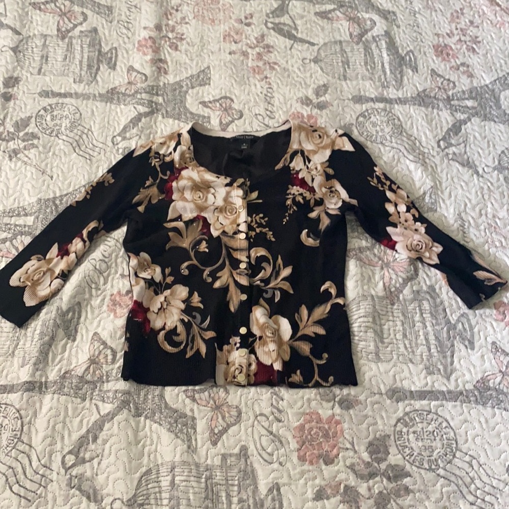 Floral cardigan 3/4 sleeve